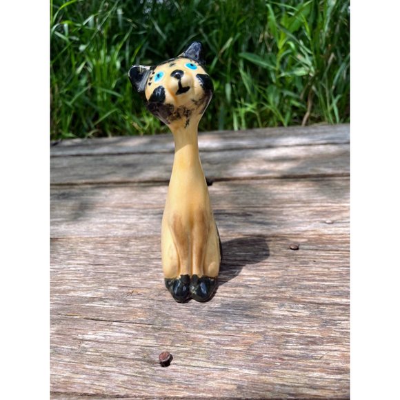 Vintage MCM Small Siamese Cat Figurine Ceramic - Picture 3 of 15